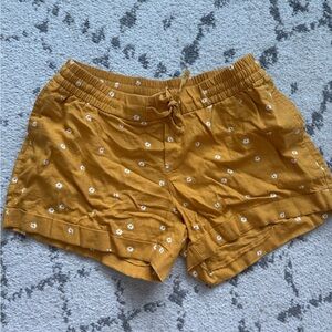 Old Navy Women's Yellow Floral High Waist Shorts